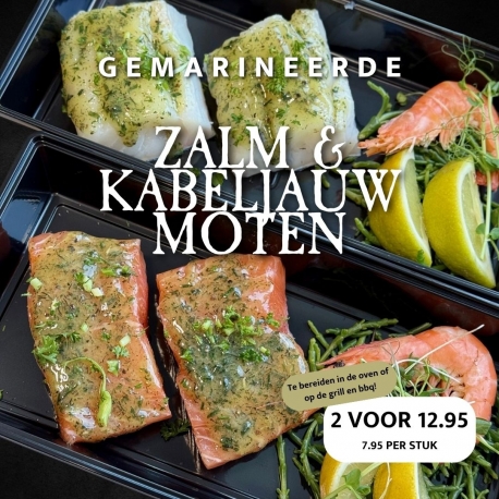 Gemarineerde zalm & kabeljauwmoten